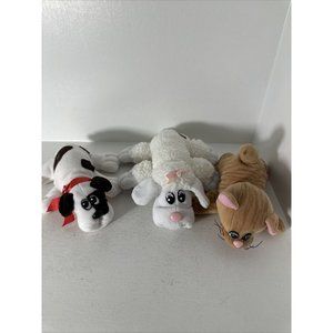 Vtg TONKA Set of 3 Plush POUND PUPPIES 2 Dogs & 1 Kitty Stuffed Animals pre-own